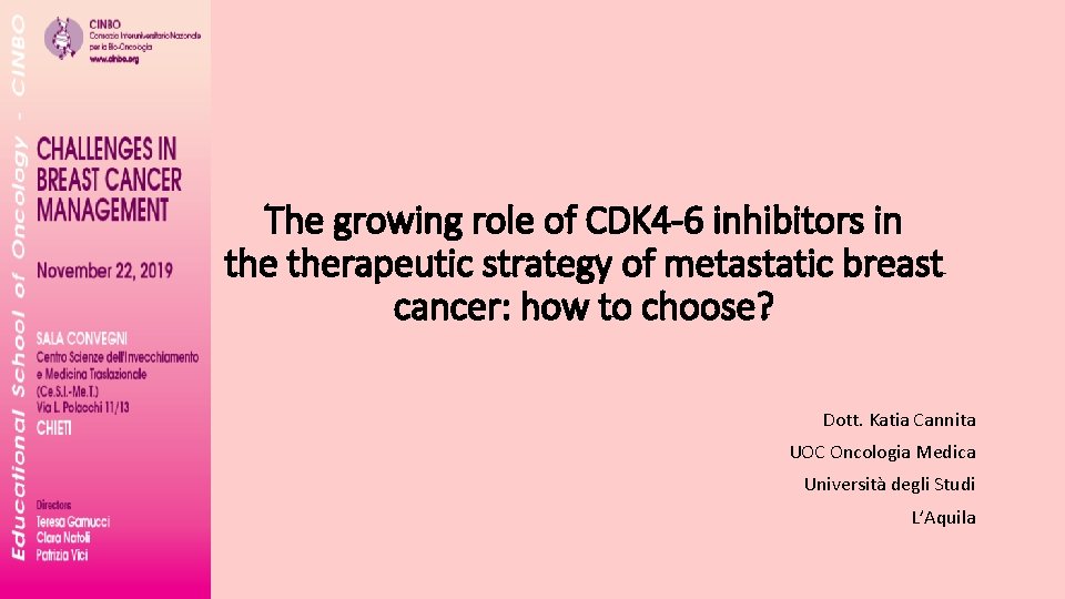 The growing role of CDK 4 -6 inhibitors in therapeutic strategy of metastatic breast
