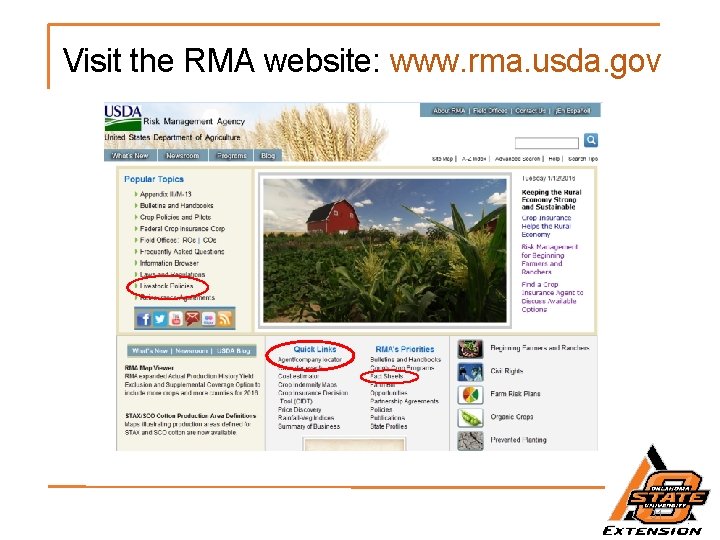 Visit the RMA website: www. rma. usda. gov 31 