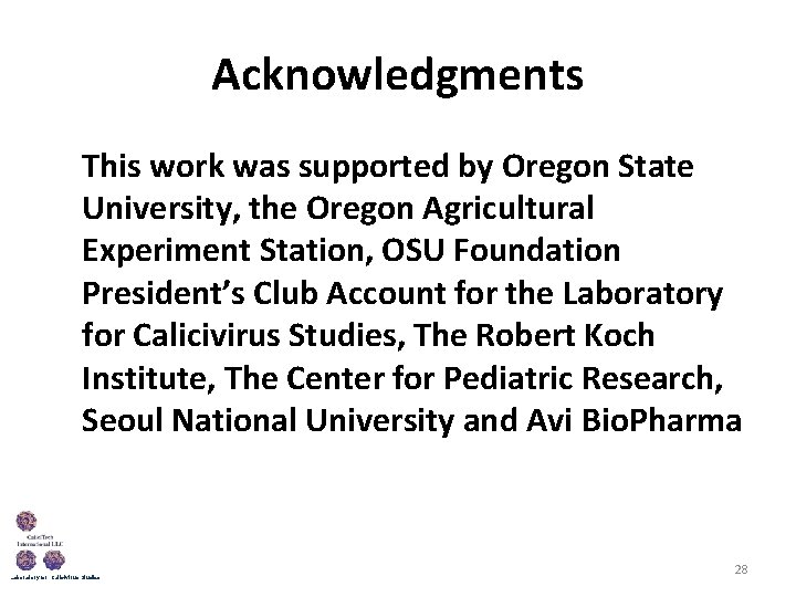 Acknowledgments This work was supported by Oregon State University, the Oregon Agricultural Experiment Station,