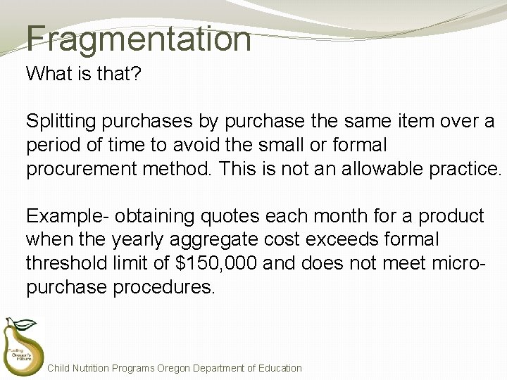 Fragmentation What is that? Splitting purchases by purchase the same item over a period Fragmentation What is that? Splitting purchases by purchase the same item over a period