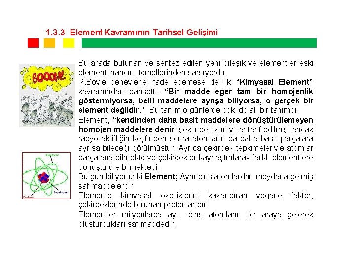 1. 3. 3 Element Kavramının Tarihsel Gelişimi Bu arada bulunan ve sentez edilen yeni 1. 3. 3 Element Kavramının Tarihsel Gelişimi Bu arada bulunan ve sentez edilen yeni