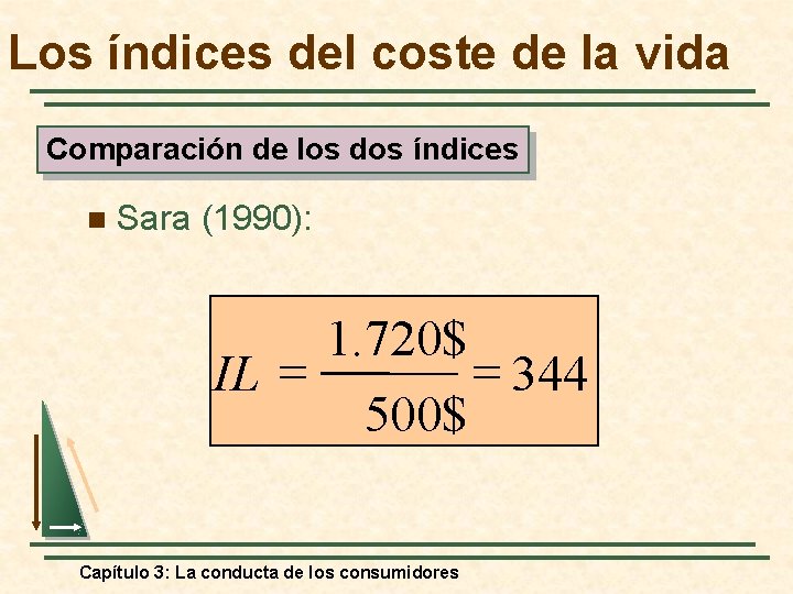 Los índices del coste de la vida Comparación de los dos índices n Sara