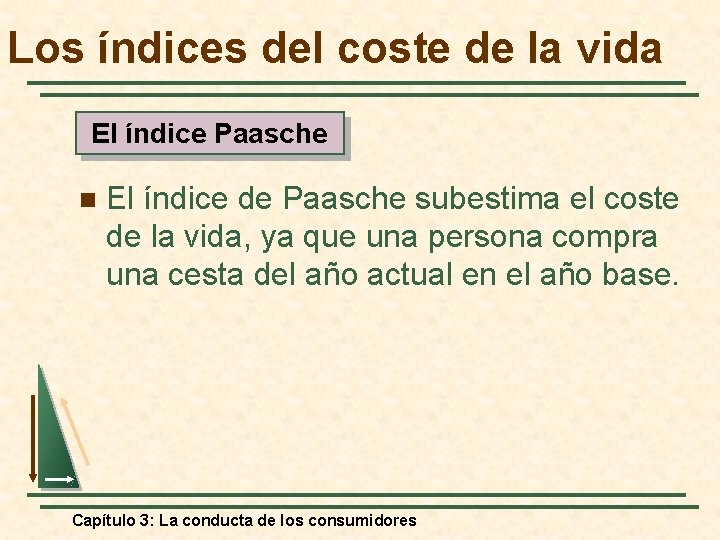 Los índices del coste de la vida El índice Paasche n El índice de