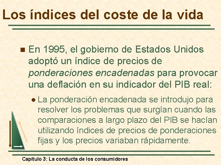 Los índices del coste de la vida n En 1995, el gobierno de Estados