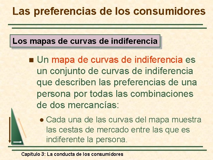 Las preferencias de los consumidores Los mapas de curvas de indiferencia n Un mapa