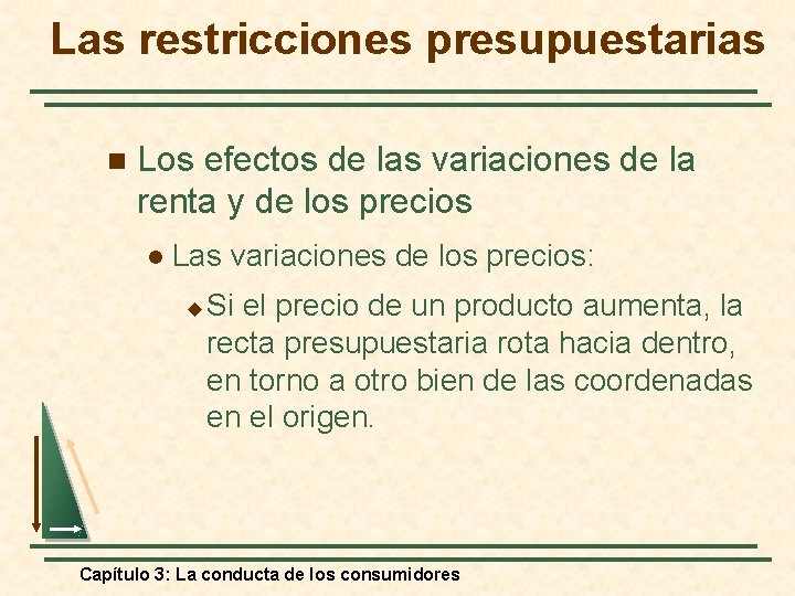 Las restricciones presupuestarias n Los efectos de las variaciones de la renta y de