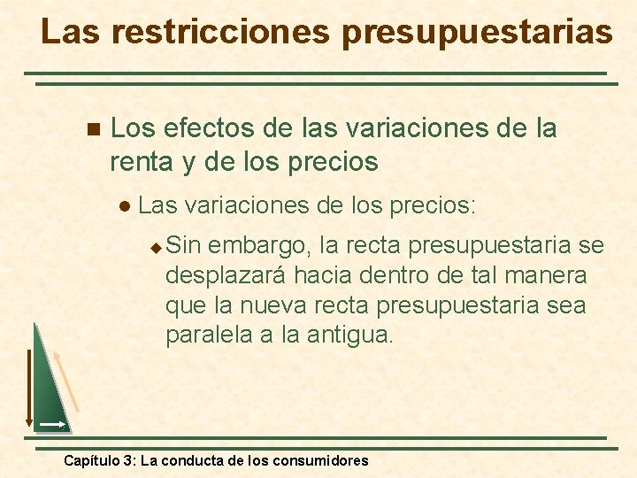 Las restricciones presupuestarias n Los efectos de las variaciones de la renta y de