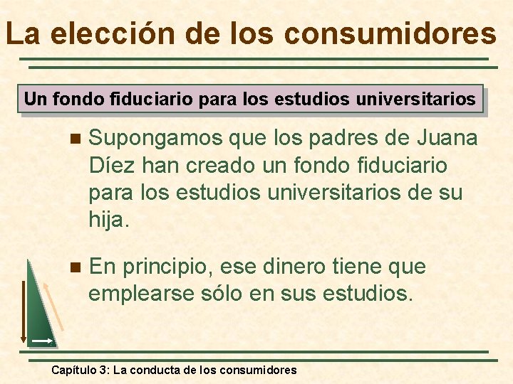 La elección de los consumidores Un fondo fiduciario para los estudios universitarios n Supongamos