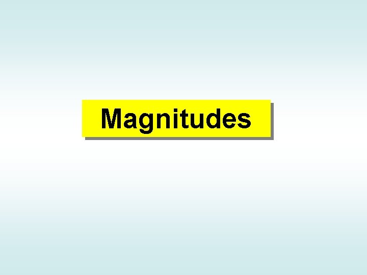 Magnitudes 