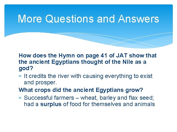 More Questions and Answers How does the Hymn on page 41 of JAT show