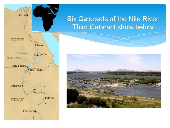 Six Cataracts of the Nile River Third Cataract show below 