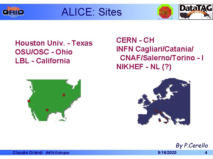 ALICE: Sites Houston Univ. - Texas OSU/OSC - Ohio LBL - California CERN - ALICE: Sites Houston Univ. - Texas OSU/OSC - Ohio LBL - California CERN -