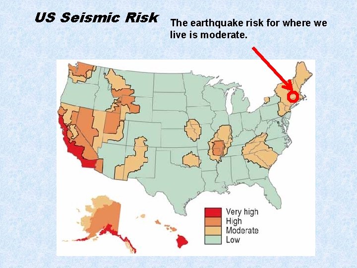 US Seismic Risk The earthquake risk for where we live is moderate. 