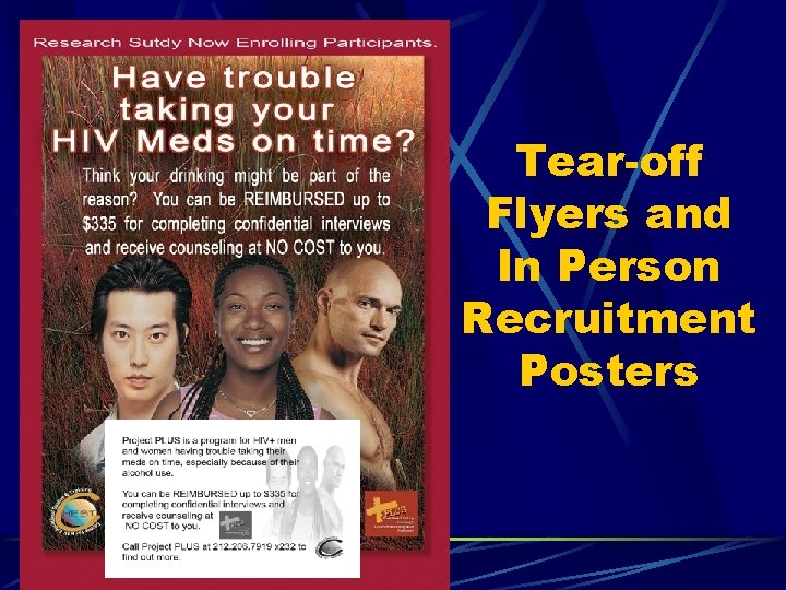 Tear-off Flyers and In Person Recruitment Posters 