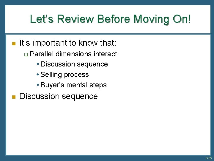 Let’s Review Before Moving On! n It’s important to know that: q n Parallel