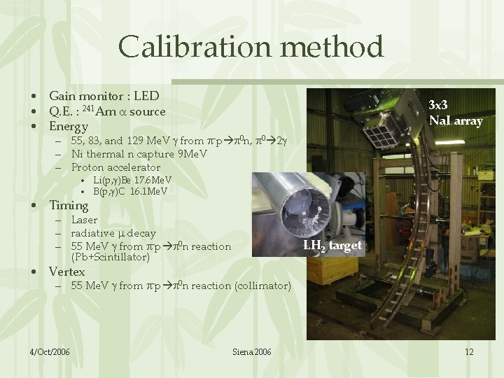 Calibration method • Gain monitor : LED • Q. E. : 241 Am a