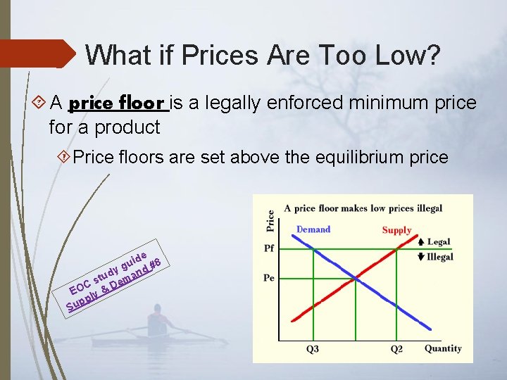 What if Prices Are Too Low? A price floor is a legally enforced minimum