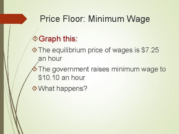 Price Floor: Minimum Wage Graph this: The equilibrium price of wages is $7. 25