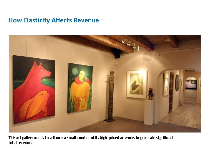 How Elasticity Affects Revenue This art gallery needs to sell only a small number