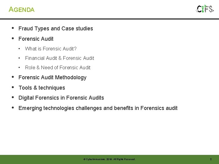 AGENDA • • • Fraud Types and Case studies Forensic Audit • What is AGENDA • • • Fraud Types and Case studies Forensic Audit • What is
