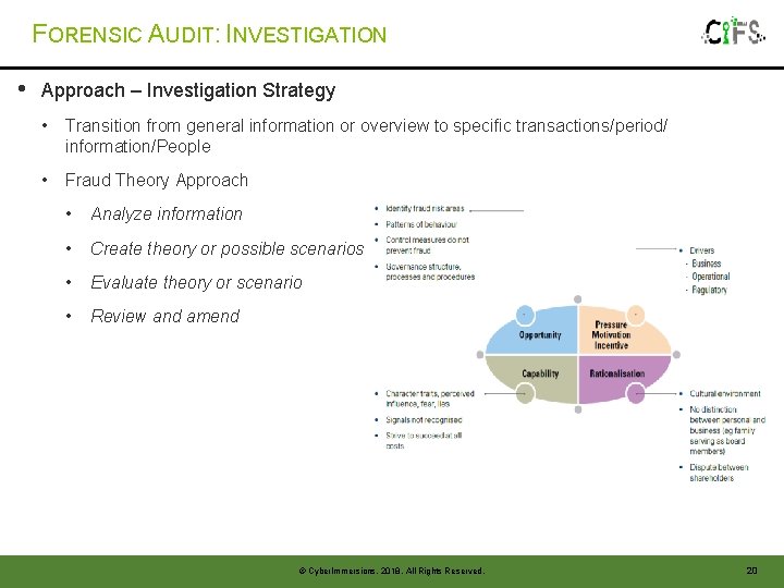 FORENSIC AUDIT: INVESTIGATION • Approach – Investigation Strategy • Transition from general information or FORENSIC AUDIT: INVESTIGATION • Approach – Investigation Strategy • Transition from general information or