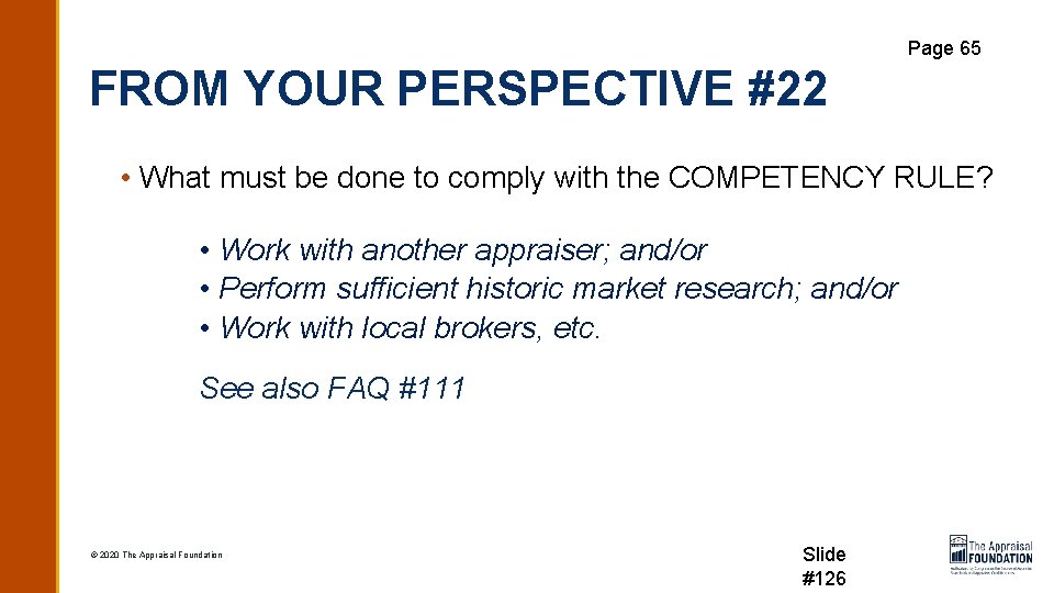 Page 65 FROM YOUR PERSPECTIVE #22 • What must be done to comply with