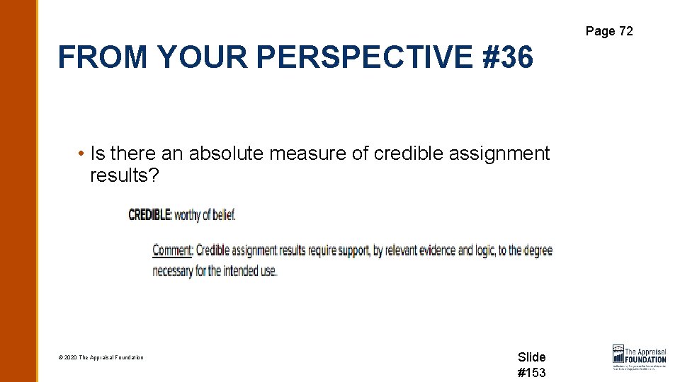 Page 72 FROM YOUR PERSPECTIVE #36 • Is there an absolute measure of credible