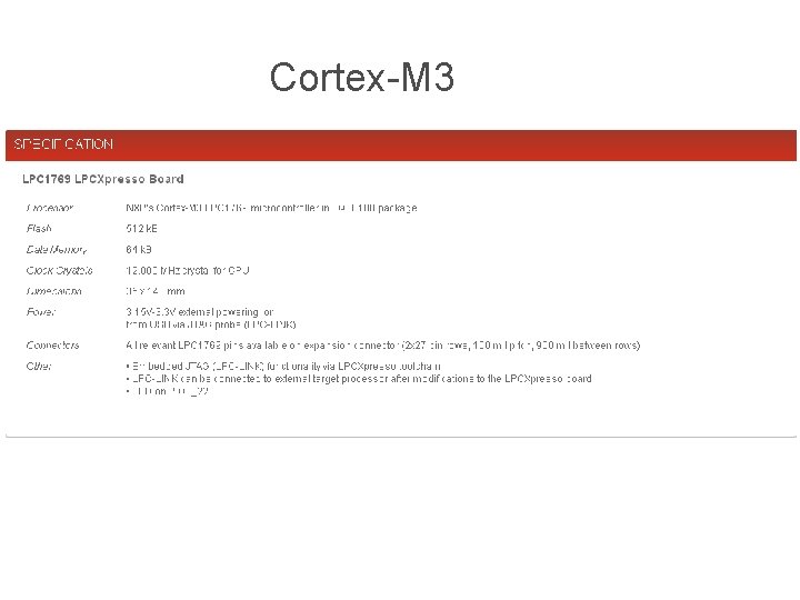 Cortex-M 3 Cortex-M 3