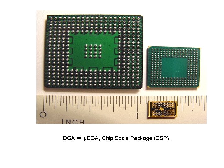 BGA ⇒ μBGA, Chip Scale Package (CSP), BGA ⇒ μBGA, Chip Scale Package (CSP),