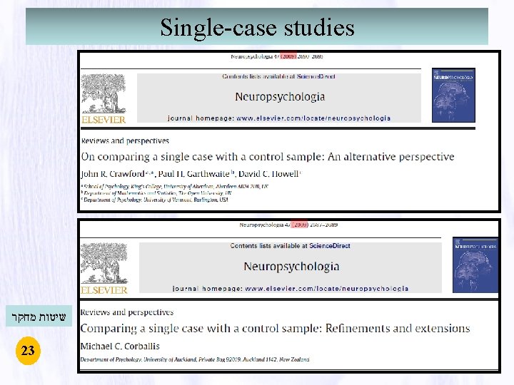 Single-case studies שיטות מחקר 23 Single-case studies שיטות מחקר 23