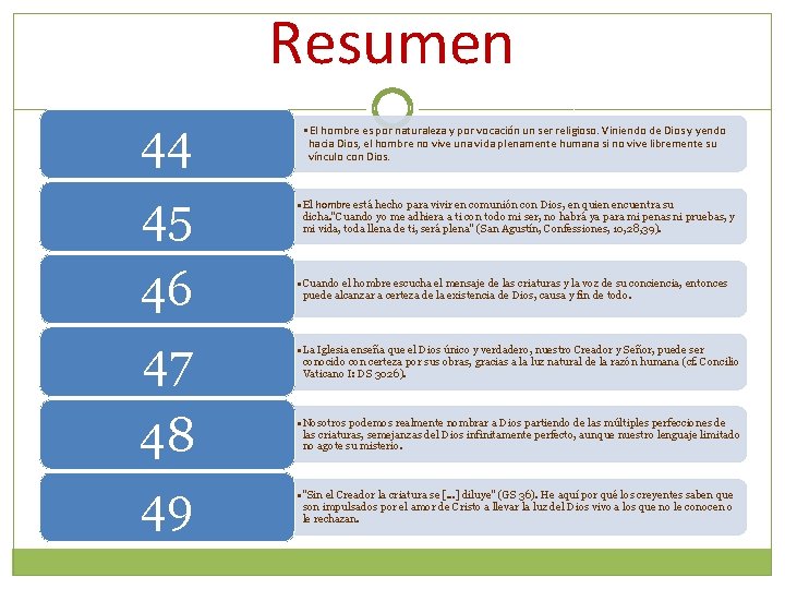 Resumen 44 • El hombre es por naturaleza y por vocación un ser religioso.