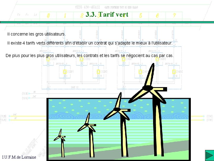 3. 3. Tarif vert Il concerne les gros utilisateurs. Il existe 4 tarifs verts