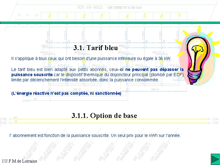 3. 1. Tarif bleu Il s’applique à tous ceux qui ont besoin d’une puissance