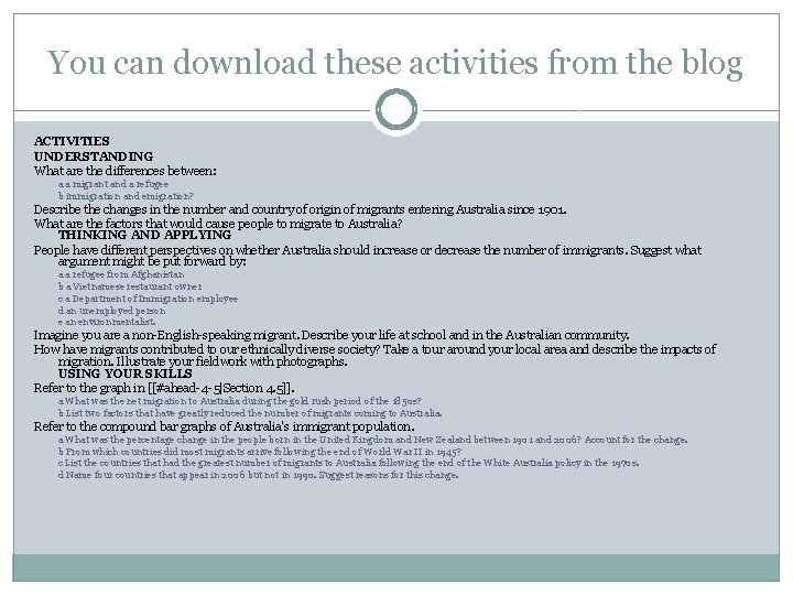 You can download these activities from the blog ACTIVITIES UNDERSTANDING What are the differences