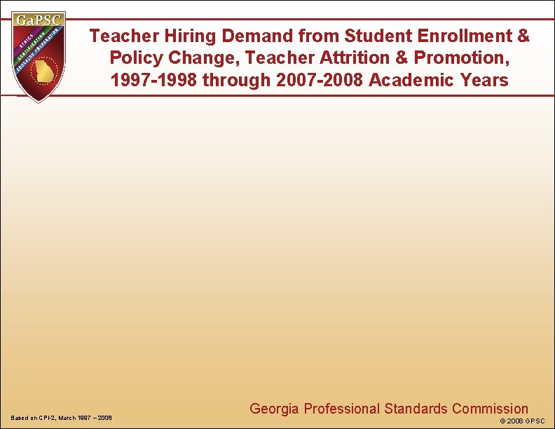 Teacher Hiring Demand from Student Enrollment & Policy Change, Teacher Attrition & Promotion, 1997