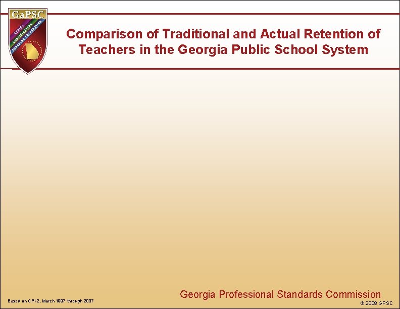 Comparison of Traditional and Actual Retention of Teachers in the Georgia Public School System