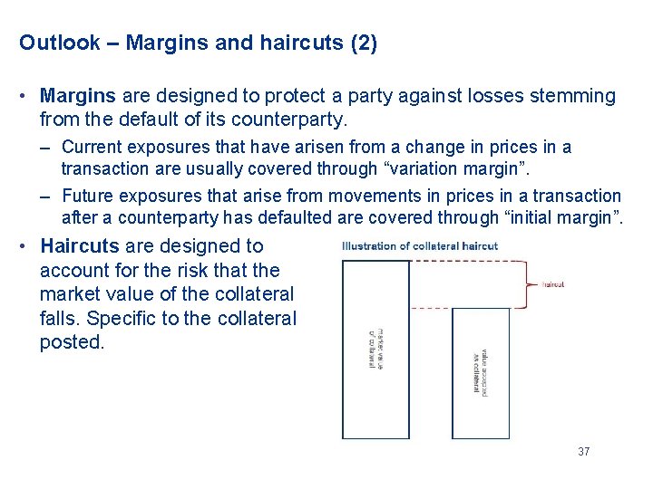 Outlook – Margins and haircuts (2) • Margins are designed to protect a party