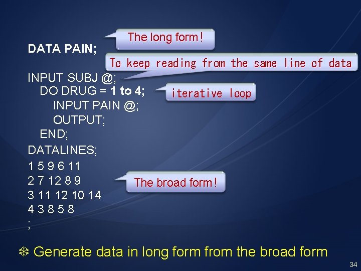 DATA PAIN; The long form! To keep reading from the same line of data