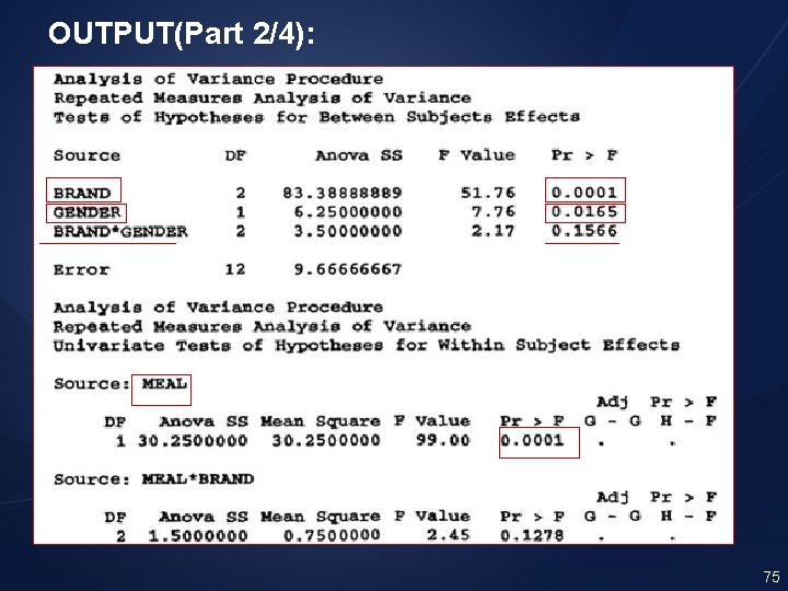 OUTPUT(Part 2/4): 75 