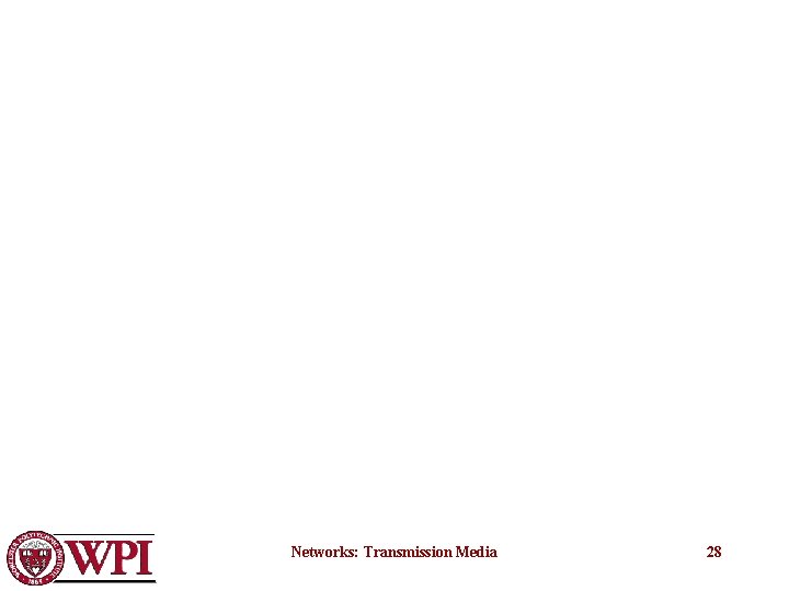 Networks: Transmission Media 28 