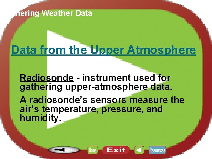 Section 12. 3 Gathering Weather Data from the Upper Atmosphere Radiosonde - instrument used