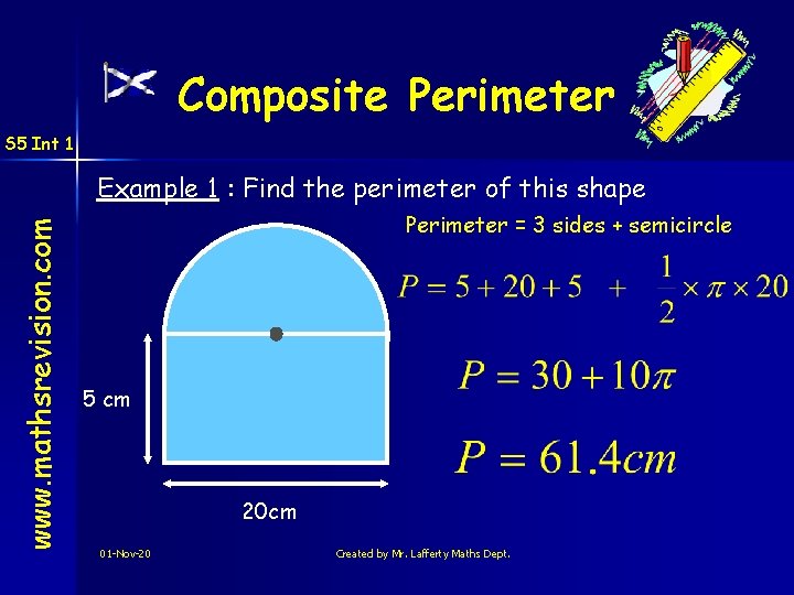 Composite Perimeter S 5 Int 1 www. mathsrevision. com Example 1 : Find the