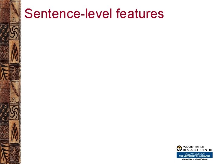Sentence-level features 
