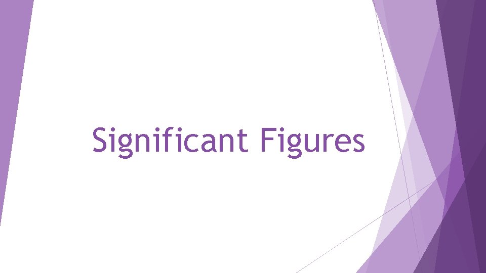 Significant Figures 