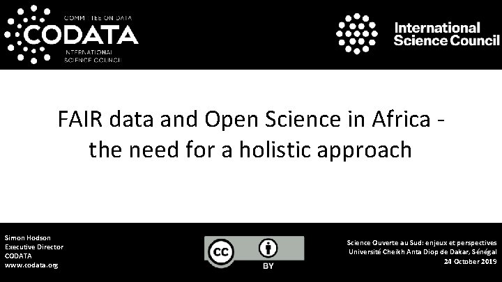 FAIR data and Open Science in Africa the need for a holistic approach Simon