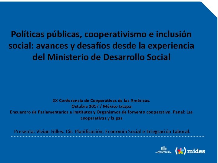 Políticas públicas, cooperativismo e inclusión social: avances y desafíos desde la experiencia del Ministerio