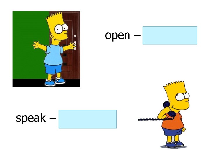 open – is opening speak – is speaking open – is opening speak – is speaking