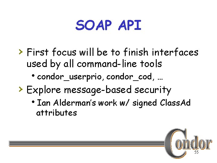 SOAP API › First focus will be to finish interfaces used by all command-line