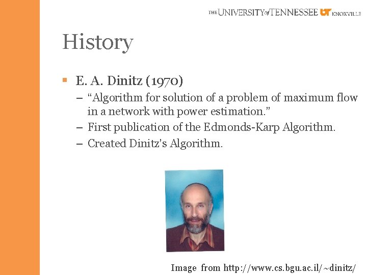 History § E. A. Dinitz (1970) – “Algorithm for solution of a problem of