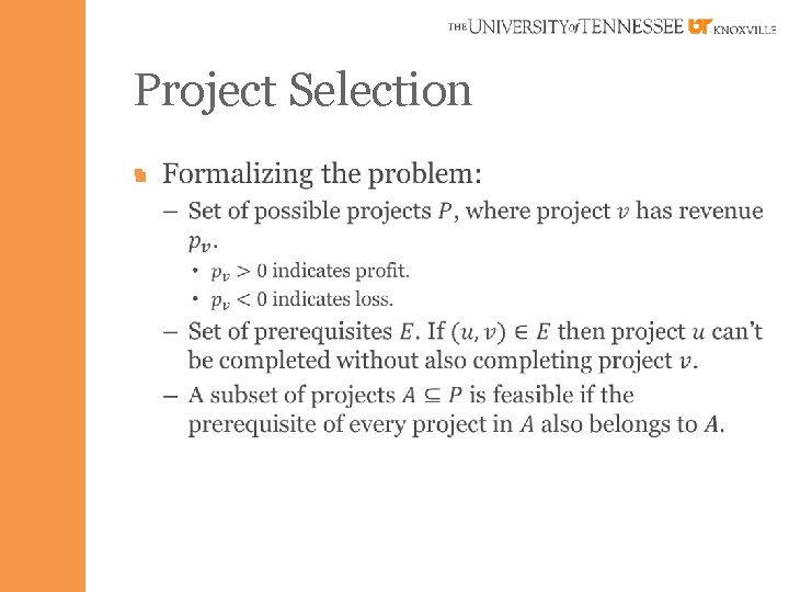 Project Selection § 